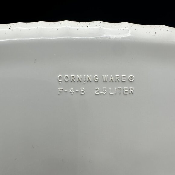 Vtg Corning Ware Oval Casserole F-4-B 2.5L French White Brown Ombre Ribbed - Picture 15 of 16